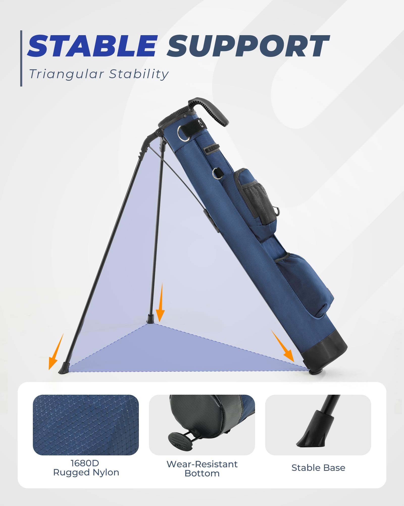 Lightweight Golf Stand Bag - Portable with Insulated Cooler Pocket, Ideal for Driving Range