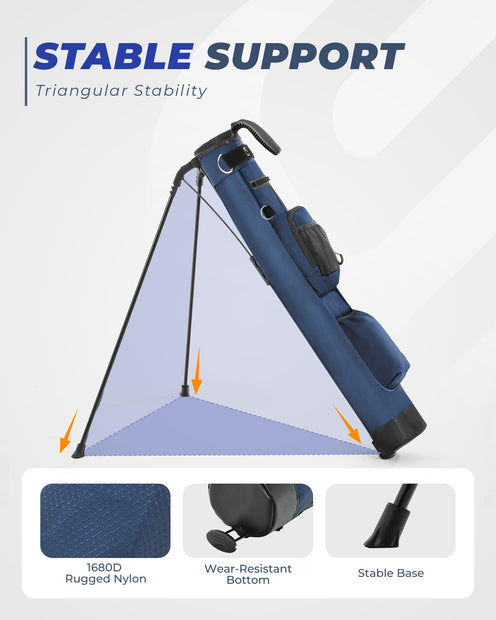 Lightweight Golf Stand Bag - Portable with Insulated Cooler Pocket, Ideal for Driving Range