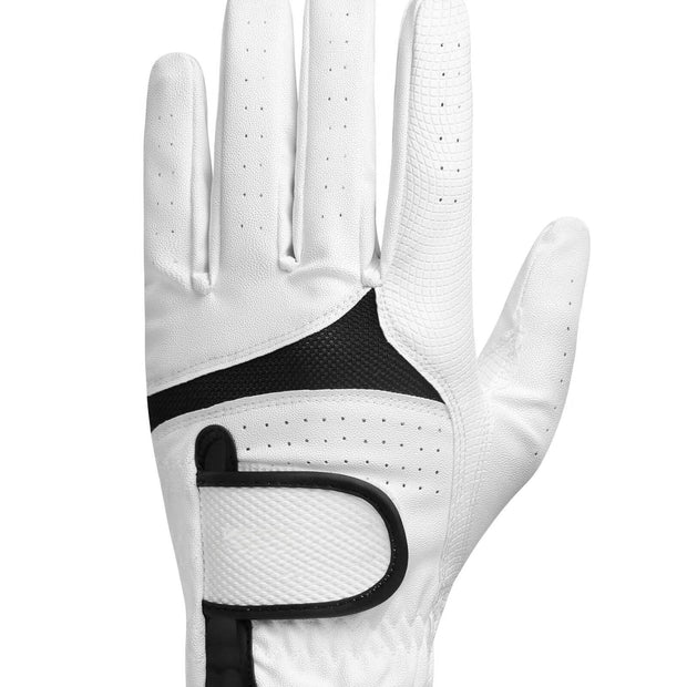 Men & Women’s Golf Glove - Premium Cabretta Leather (Soft Touch), Breathable Mesh, Non-Slip Palm Lift Grip