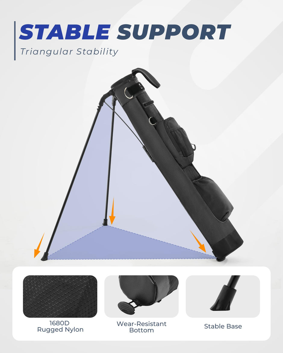 Lightweight Golf Stand Bag - Portable with Insulated Cooler Pocket, Ideal for Driving Range