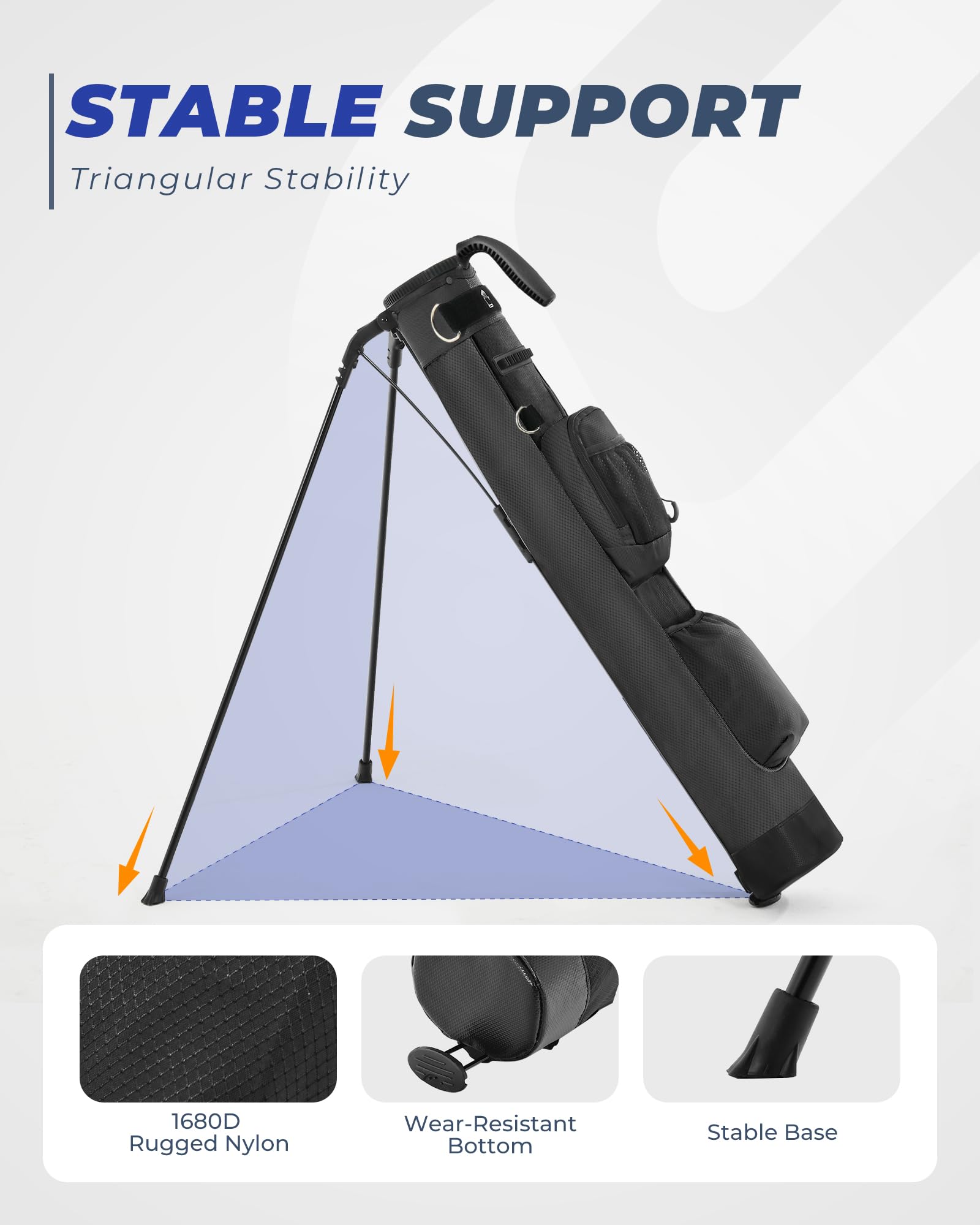 Lightweight Golf Stand Bag - Portable with Insulated Cooler Pocket, Ideal for Driving Range