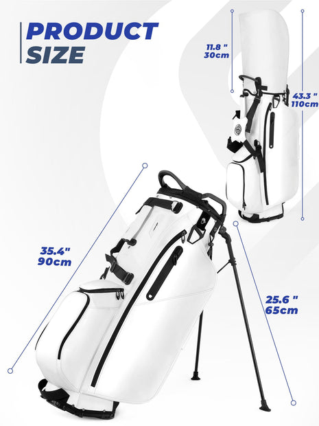 7-Way Full-Length Dividers Golf Bag, 900D Weather-Resistant Fabric & Cooler Pockets