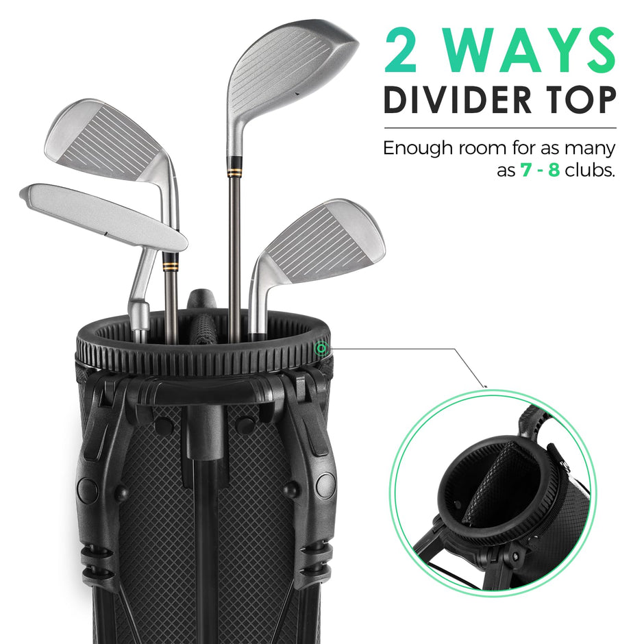 Lightweight Golf Stand Bag - Small Size for Driving Range/Par 3/Executive Courses