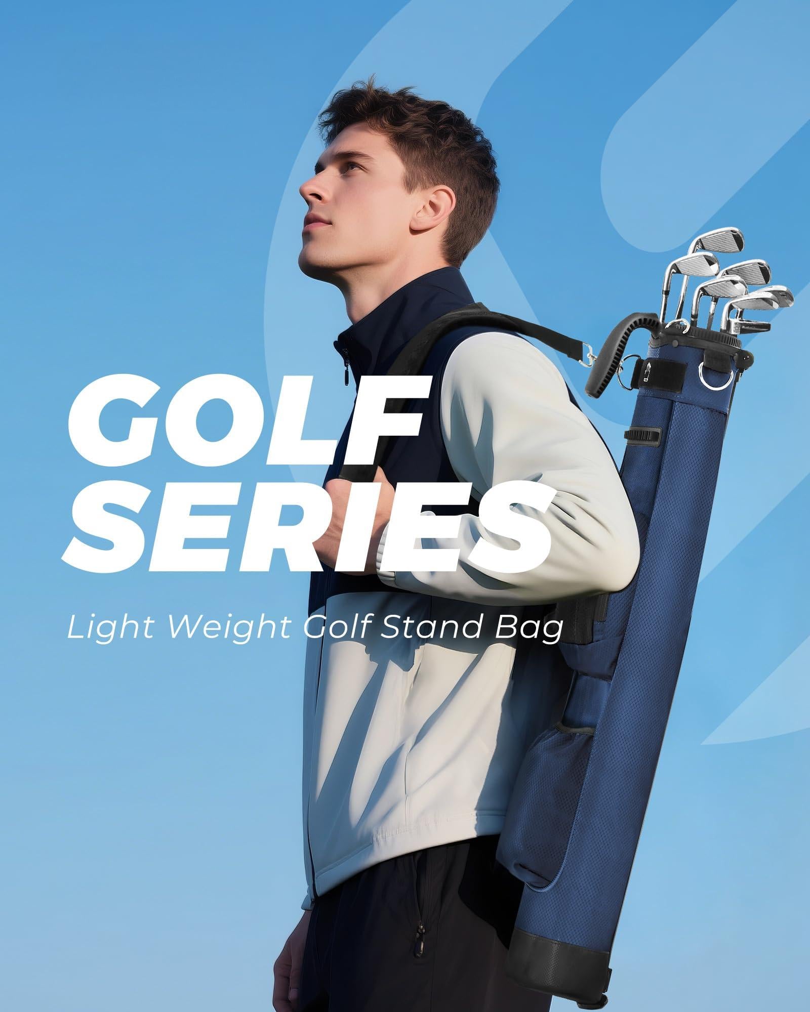 Lightweight Golf Stand Bag - Portable with Insulated Cooler Pocket, Ideal for Driving Range