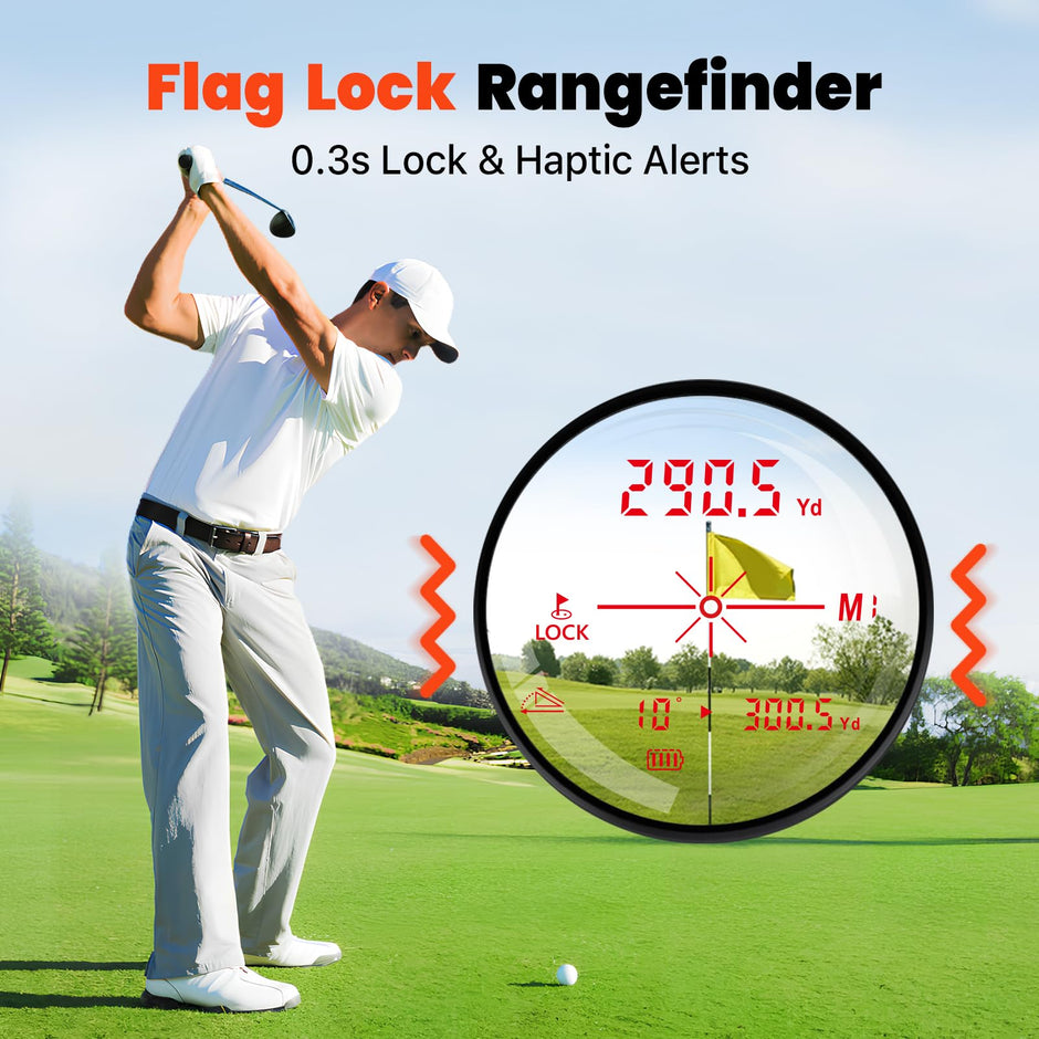 Golf Laser Rangefinder with Slope -7X Magnification, Magnet Stripe, 85% Transmission Lens for Golfing/Hunting