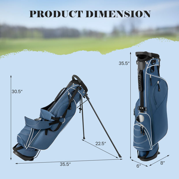 Lightweight Golf Stand Bag - 4-Way Dividers for Organized Clubs + 4 Pockets for Extra Storage