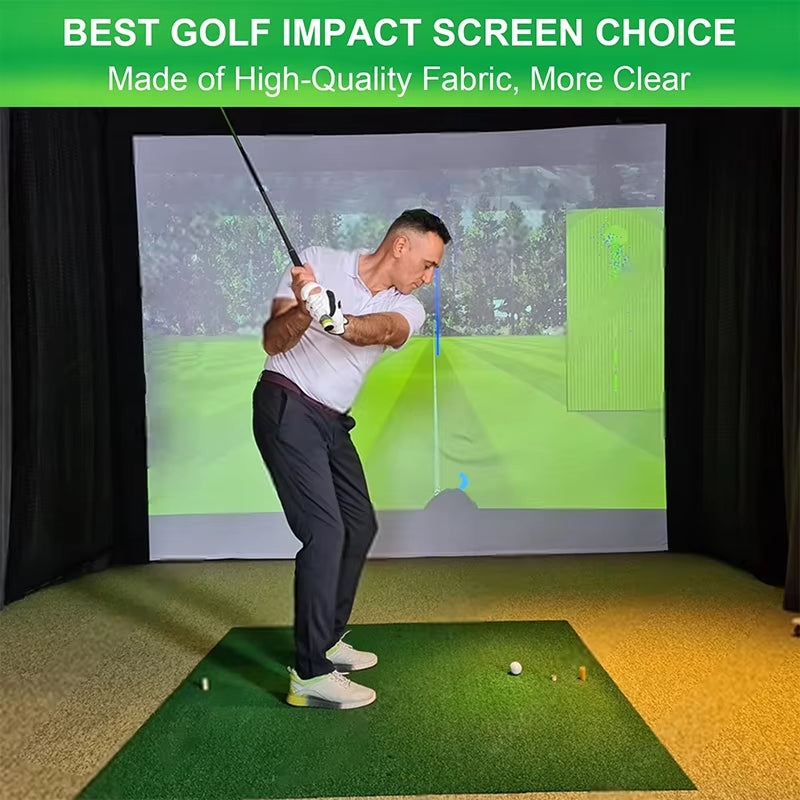 Pro Golf Simulation Curtain – Equipped with Probe & Safety Hook for Indoor/Outdoor Training