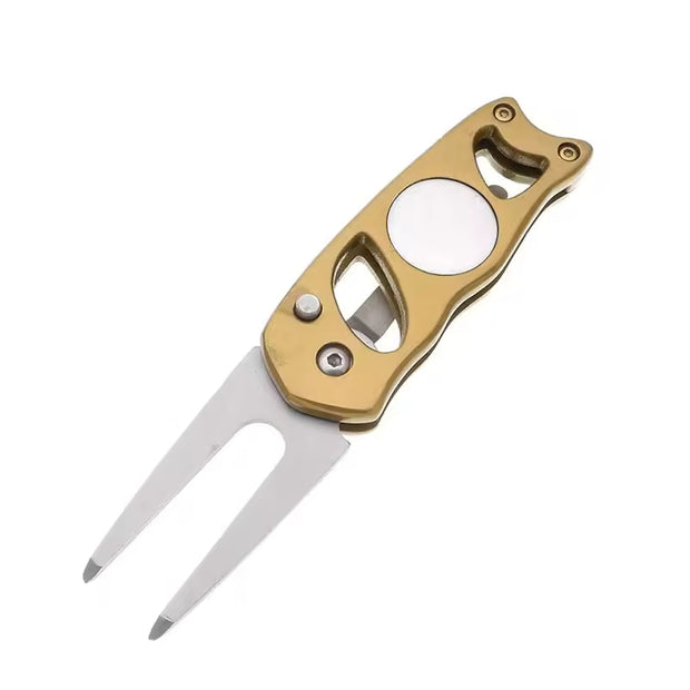 Newly Fashioned Stainless Steel Golf Divot Tool – High-Quality Metal Fork for Green Repair(Black)