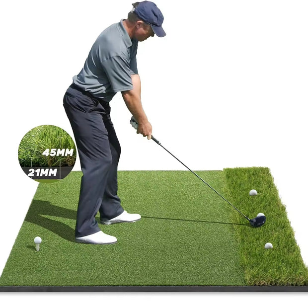 Golf Green 5x4 ft 10mm Golf Hitting Mat Outdoor & Indoor, Premium Dual Turf Golf Mat for Hitting & Swing & Chipping