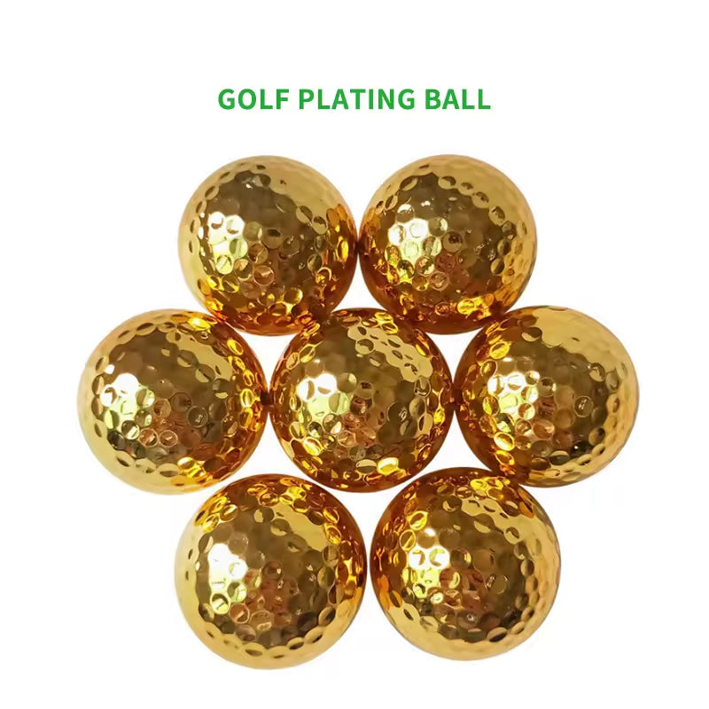 High Quality Gold and Silver 2 Pieces Urethane Plated Color Practice Golf Balls for Promotional Gifts