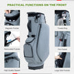Unisex 14-Way Golf Stand Bag - Lightweight Leather Design, Full-Length Dividers + Multiple Pockets