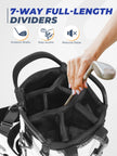 7-Way Full-Length Dividers Golf Bag, 900D Weather-Resistant Fabric & Cooler Pockets