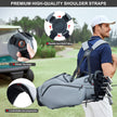 Unisex 14-Way Golf Stand Bag - Lightweight Leather Design, Full-Length Dividers + Multiple Pockets