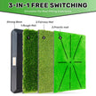 3 Replaceable Golf Training Mats with No-Slip Heavy Duty Rubber Base, Golf Hitting Mats and Golf Practice Mat with Instant Swing Path Feedback
