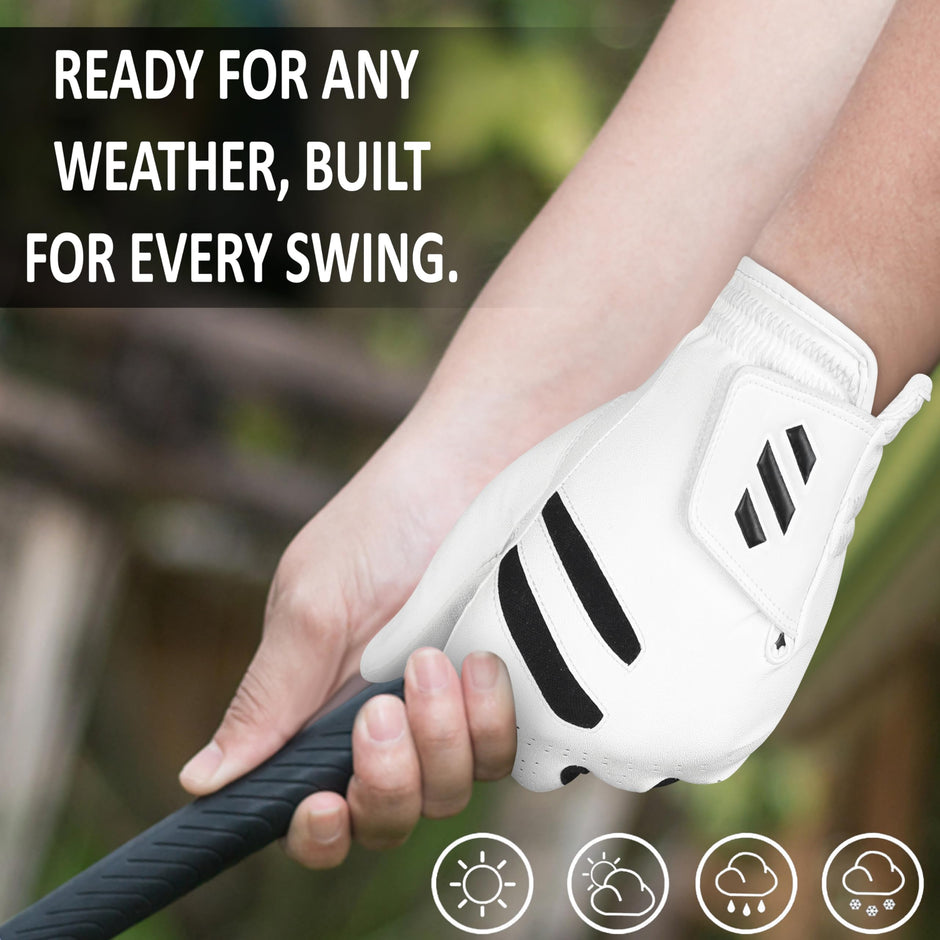 Premium Golf Glove (Left/Right Hand) - 100% AAA Cabretta Leather, Cool Wear, Serious Performance & Touch