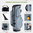 Unisex 14-Way Golf Stand Bag - Lightweight Leather Design, Full-Length Dividers + Multiple Pockets