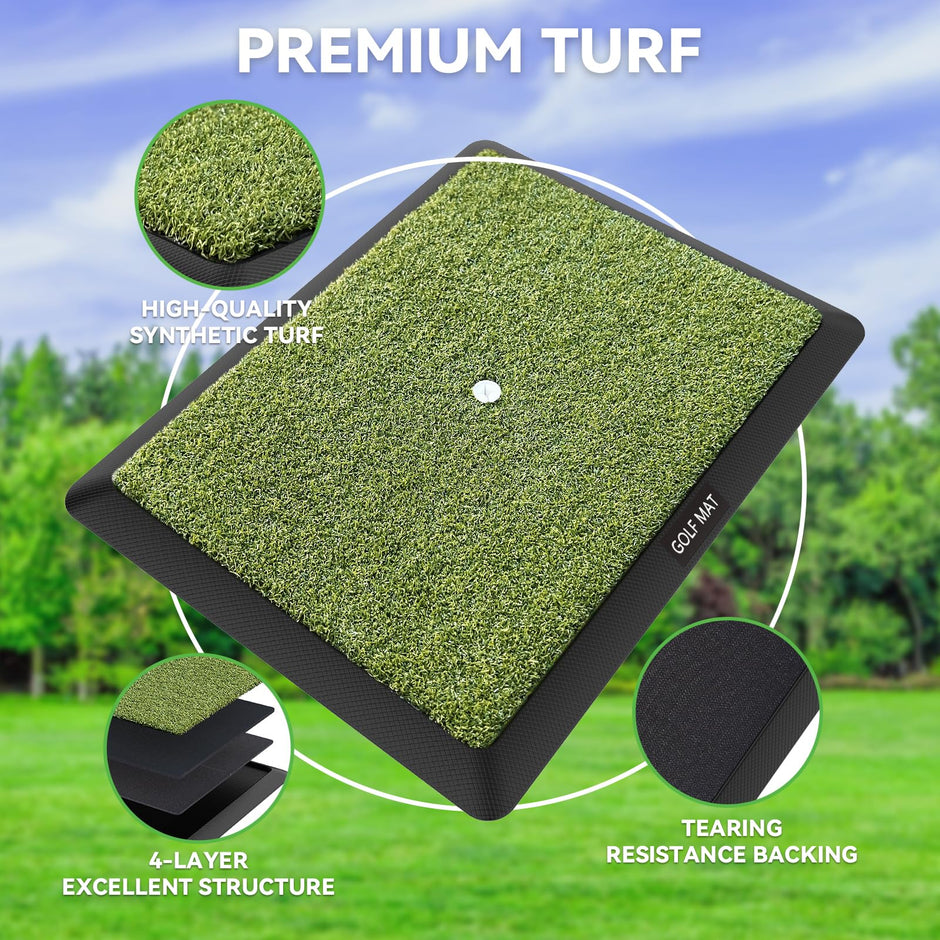 Golf Swing Detection Mat Swing Trainer Durable Rubber Base Golf Hitting Mat Golf Practice Mat Outdoor Indoor