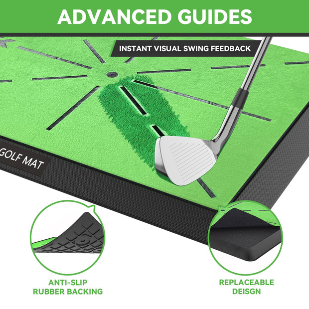 Golf Swing Detection Mat Swing Trainer Durable Rubber Base Golf Hitting Mat Golf Practice Mat Outdoor Indoor