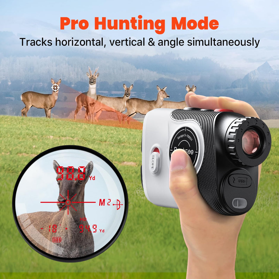 Golf Laser Rangefinder with Slope -7X Magnification, Magnet Stripe, 85% Transmission Lens for Golfing/Hunting