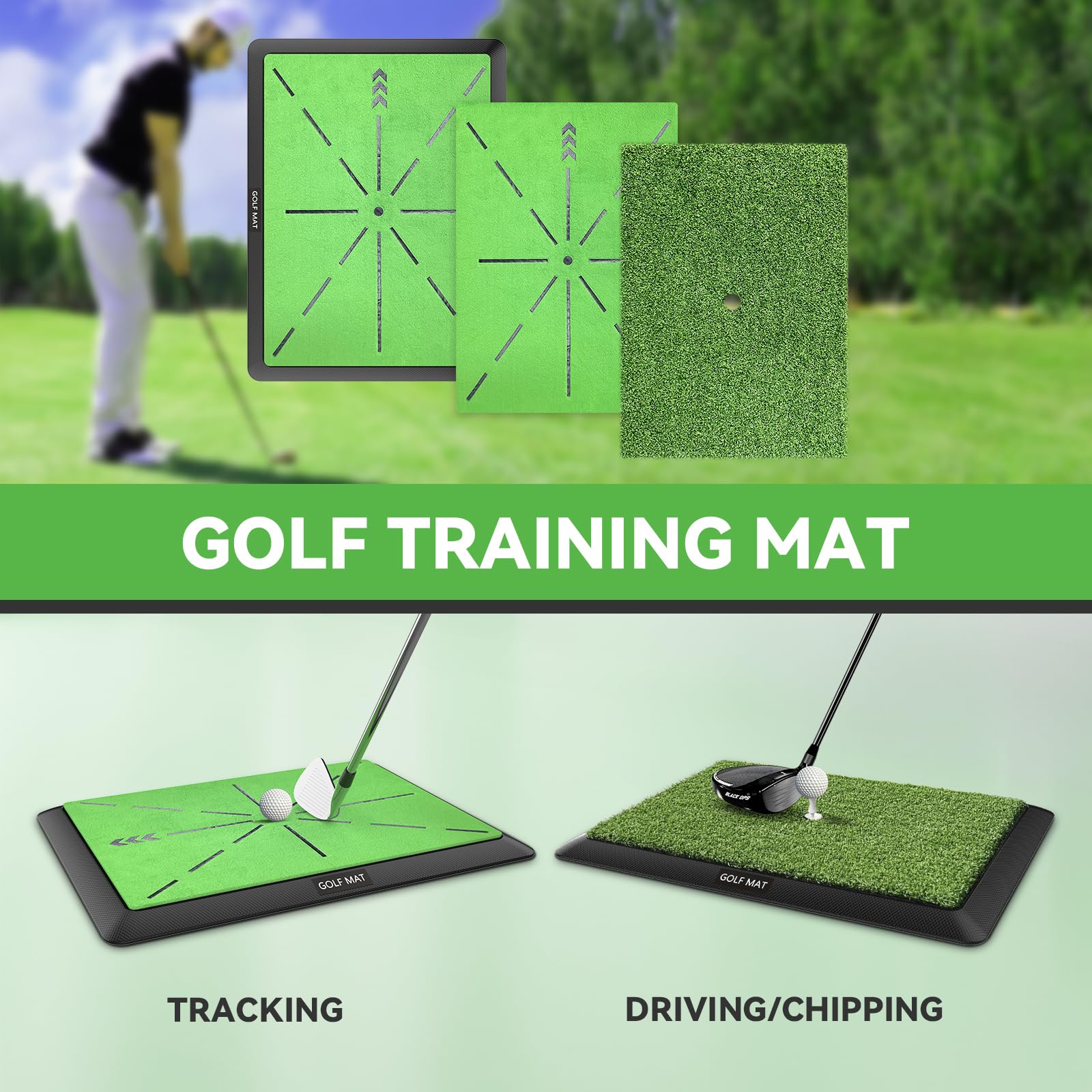 Golf Swing Detection Mat Swing Trainer Durable Rubber Base Golf Hitting Mat Golf Practice Mat Outdoor Indoor