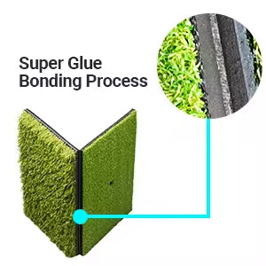 Foldable Heavy-Duty Golf Hitting Mat, Practice Mat with 10mm EVA Rubber Backing, Swing Chipping Dual-Turf Practice Mat