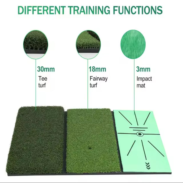 3 In1 Foldable Outdoor Indoor Practice Driving Range Hitting Training Putting Turf Golf Mat