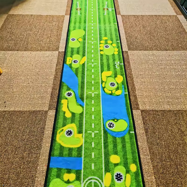 2-in-1 Golf Chipping & Putting Trainer Mat – Portable with Auto Ball Return for Indoor/Outdoor Practice