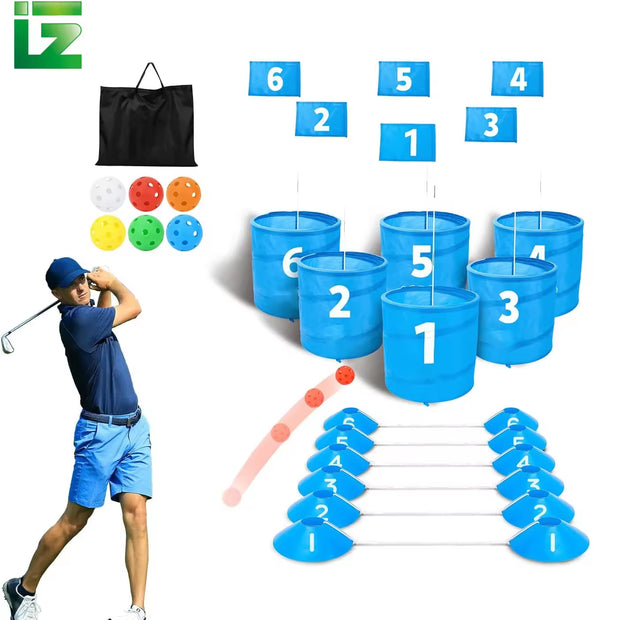 Golf Bucket Chipping Game – Ultimate Portable Set for Backyard, Outdoor & Beach Use