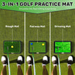 3 Replaceable Golf Training Mats with No-Slip Heavy Duty Rubber Base, Golf Hitting Mats and Golf Practice Mat with Instant Swing Path Feedback