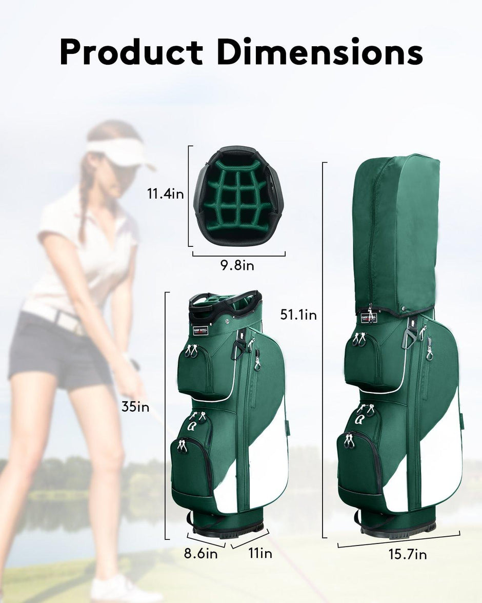 Golf Club Stand Bag, Durable Foldable Large Capacity Waterproof with 14 Dividers 6 Pockets