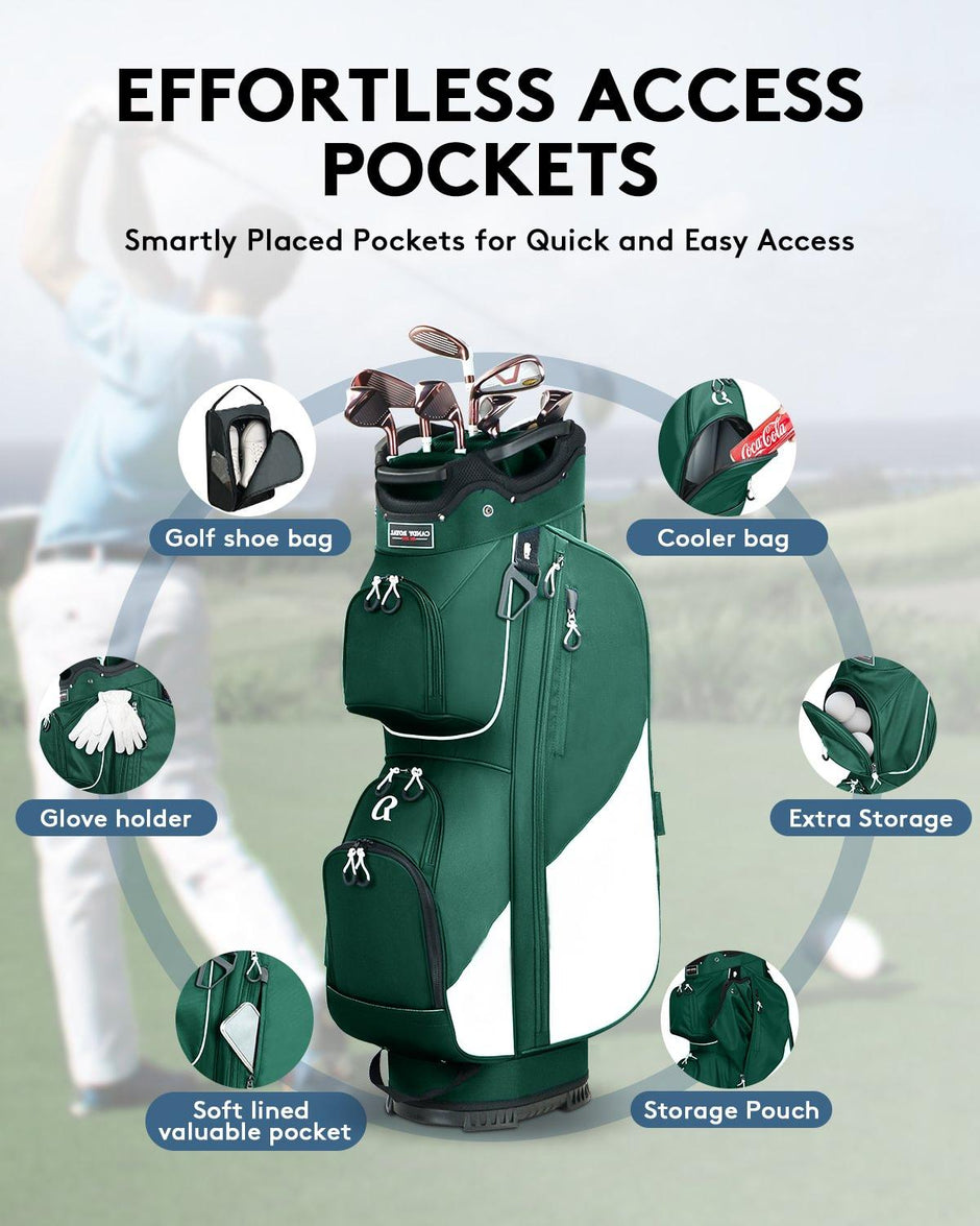 Golf Club Stand Bag, Durable Foldable Large Capacity Waterproof with 14 Dividers 6 Pockets