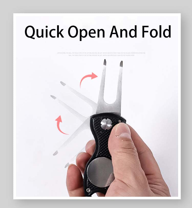 High-Quality Golf Green Fork (Divot Tool) – Golf Accessory with Steel Ball Logo, Custom Print Available（Green）