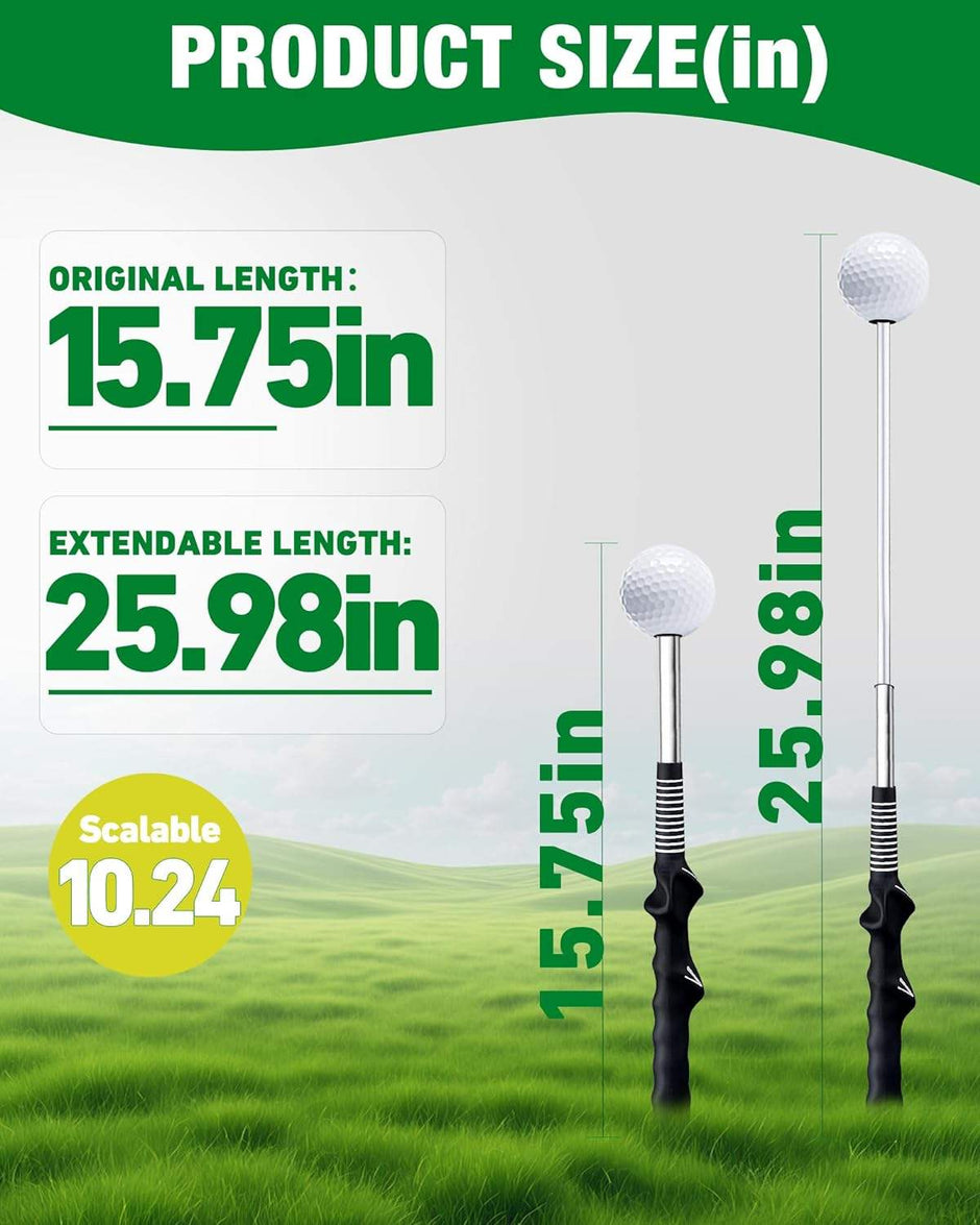 Golf Swing Trainer (Men & Women) - High-Quality, Telescopic & Portable, Ideal Grip Strength Training Aid