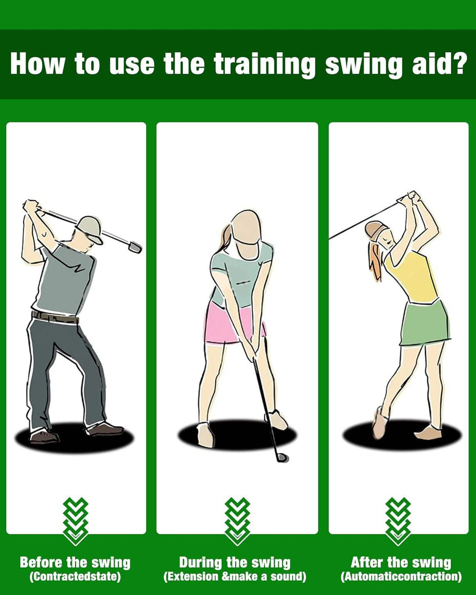 Golf Swing Trainer (Men & Women) - High-Quality, Telescopic & Portable, Ideal Grip Strength Training Aid