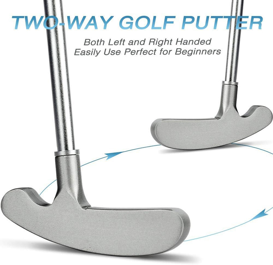 Double-sided High-quality Adjustable Golf Putter Training AIDS Alloy Golf Clubs Mini Golf Putter with 6 Balls.