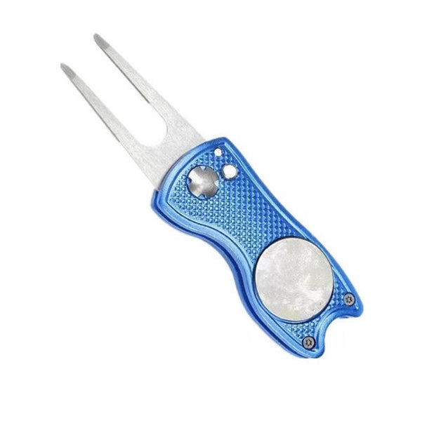 High-Quality Golf Green Fork (Divot Tool) – Golf Accessory with Steel Ball Logo, Custom Print Available(Orange)