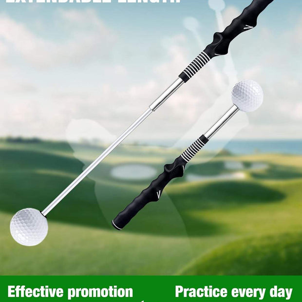 Golf Swing Trainer (Men & Women) - High-Quality, Telescopic & Portable, Ideal Grip Strength Training Aid