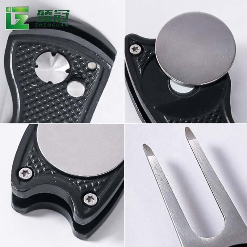 High-Quality Golf Green Fork (Divot Tool) – Golf Accessory with Steel Ball Logo, Custom Print Available（Green）