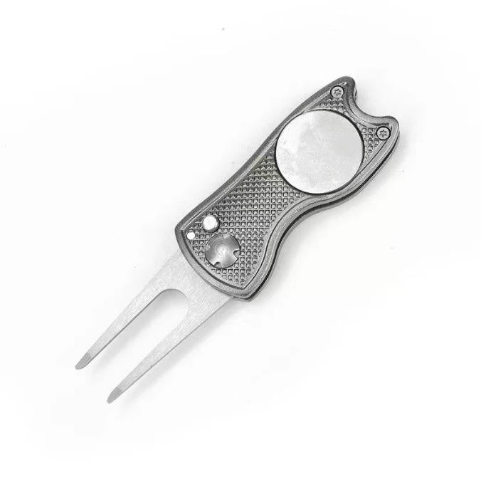 High-Quality Golf Green Fork (Divot Tool) – Golf Accessory with Steel Ball Logo, Custom Print Available（Green）