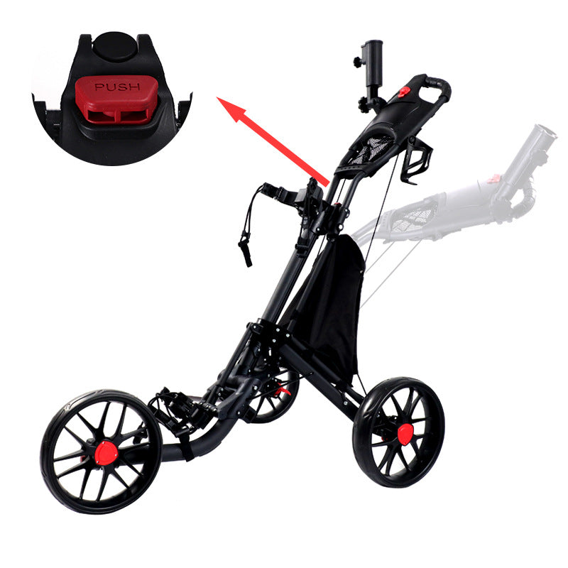 3-Wheel Golf Push Cart | Aluminum Alloy Golf Trolley | Lightweight Golf Buggy