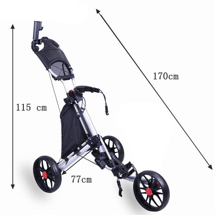 3-Wheel Golf Push Cart | Aluminum Alloy Golf Trolley | Lightweight Golf Buggy