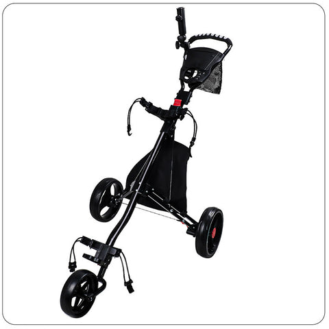 Lightweight Aluminum Alloy 3-Wheel Golf Trolley - Easy-Push Golf Buggy for Golf Courses