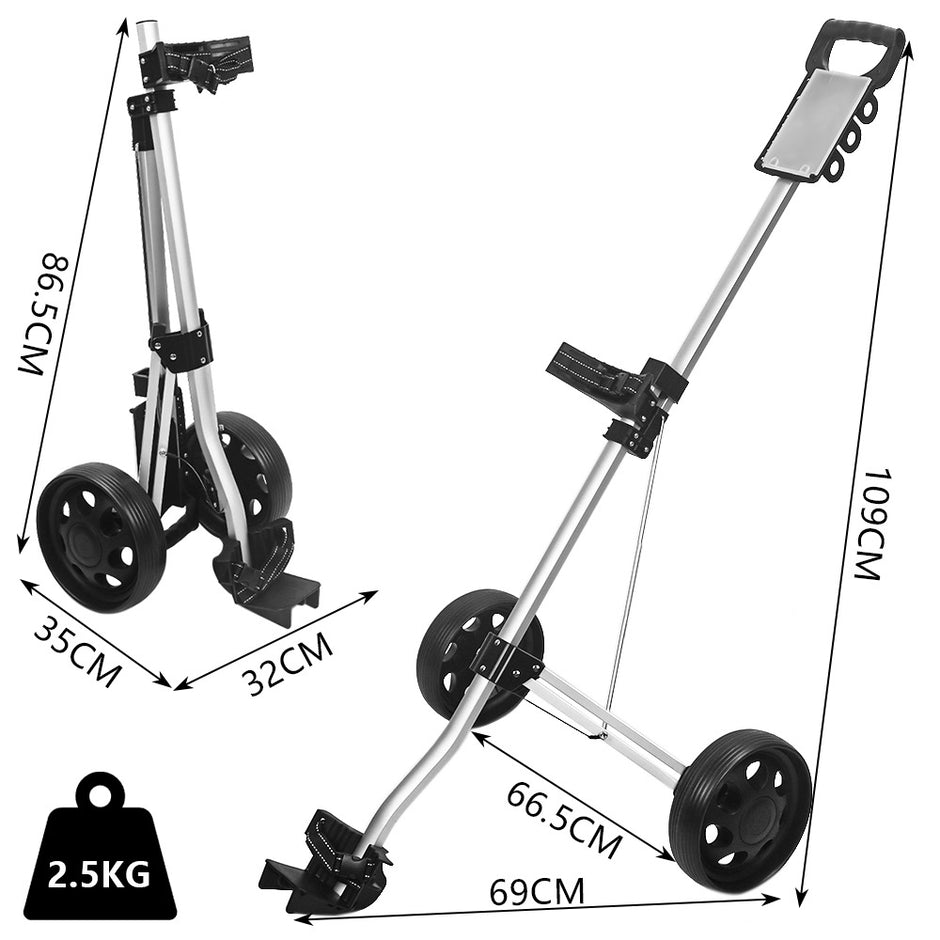 2 Wheels Golf Trolley, 2 Wheels Golf Buggy, Golf Push Carts Aluminum Alloy Golf Trolley