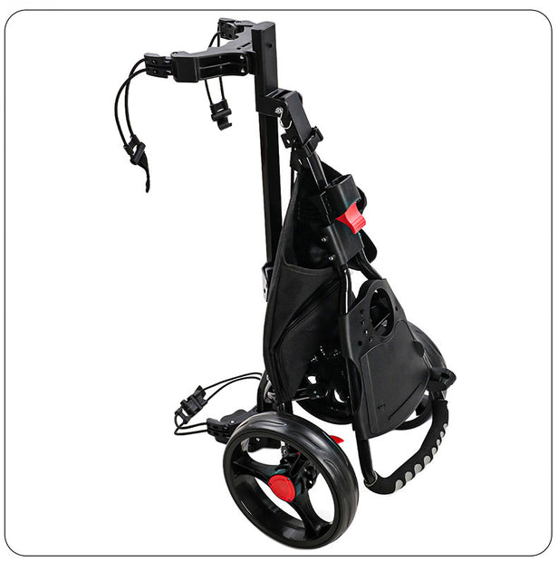 Lightweight Aluminum Alloy 3-Wheel Golf Trolley - Easy-Push Golf Buggy for Golf Courses