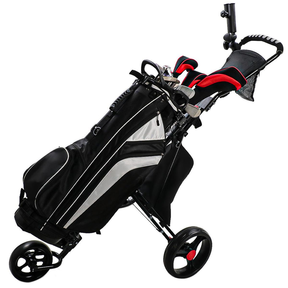 Lightweight Aluminum Alloy 3-Wheel Golf Trolley - Easy-Push Golf Buggy for Golf Courses