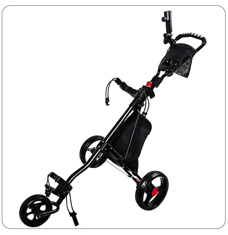 Lightweight Aluminum Alloy 3-Wheel Golf Trolley - Easy-Push Golf Buggy for Golf Courses