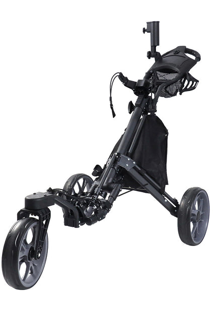 Foldable Aluminum Alloy 3-Wheel Golf Bag Cart - Lightweight Golf Hand Cart for Effortless Pushing on the Course
