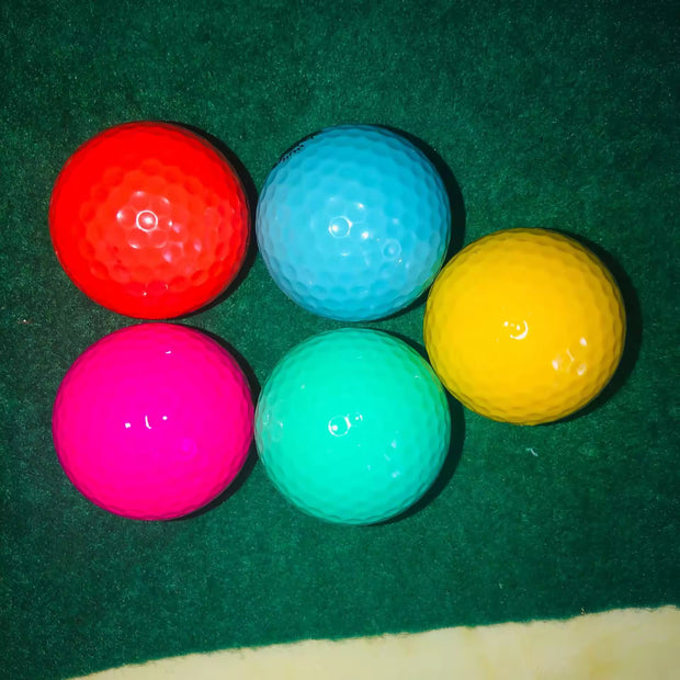 Colorful Two Pieces Long Distance Luminous Bright Glow Urethane Practice Golf Balls for Outdoor Night Sports