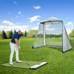 Golf Hitting Mat with Built-in Ball Tray,5x4ft 26mm Thickness Indoor Outdoor Golf Practice Mat,Turf Golf Mat