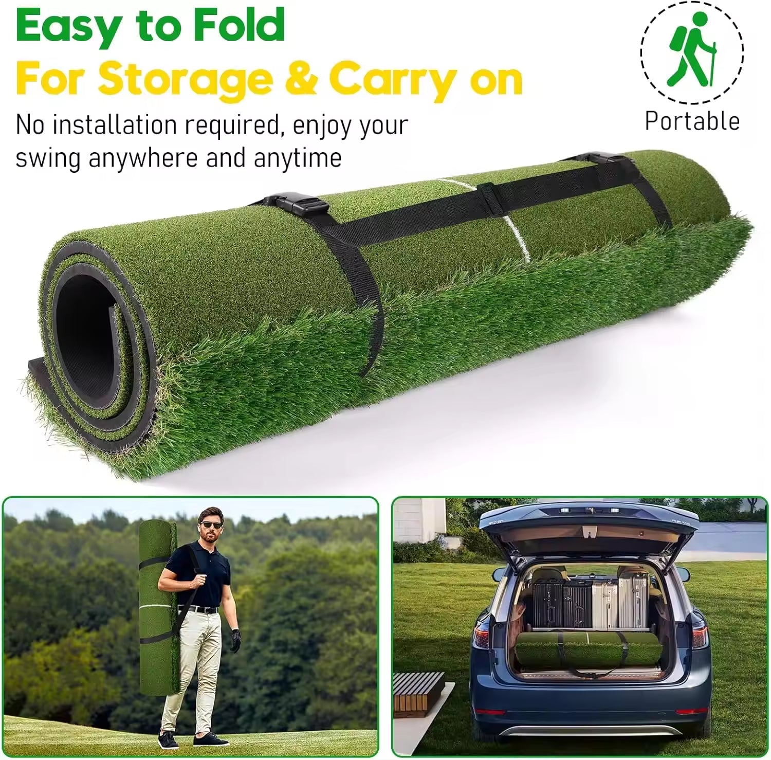 Dual-Turf Golf Mat,Golf Hitting Mats Practice Outdoor Indoor Golf Training Swing Chipping Mat